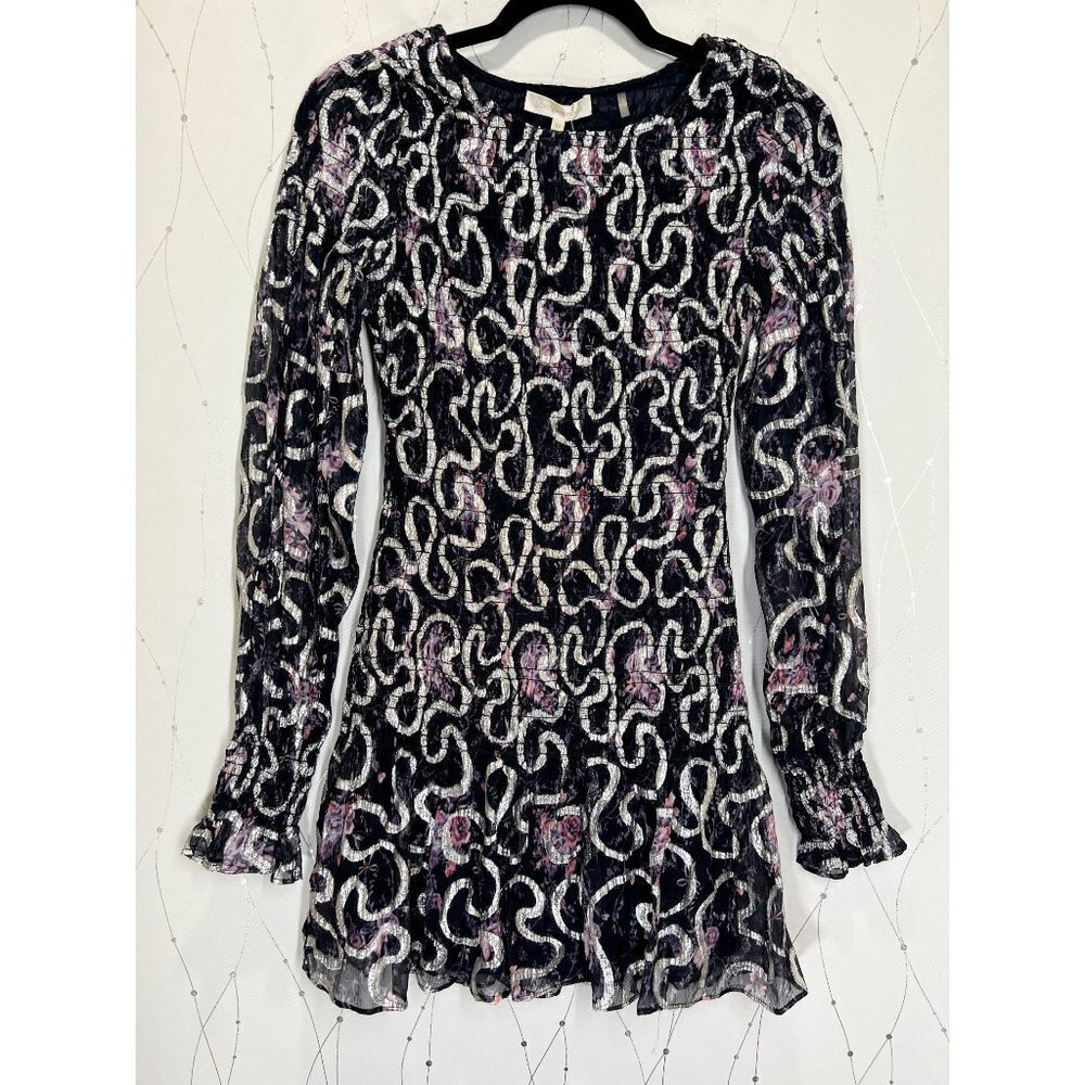 LoveShackFancy Black Silver Scarlett Mini Dress $495 - Picture 7 of 10